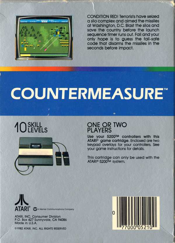 Countermeasure (1983) (Atari) Box Scan - Back